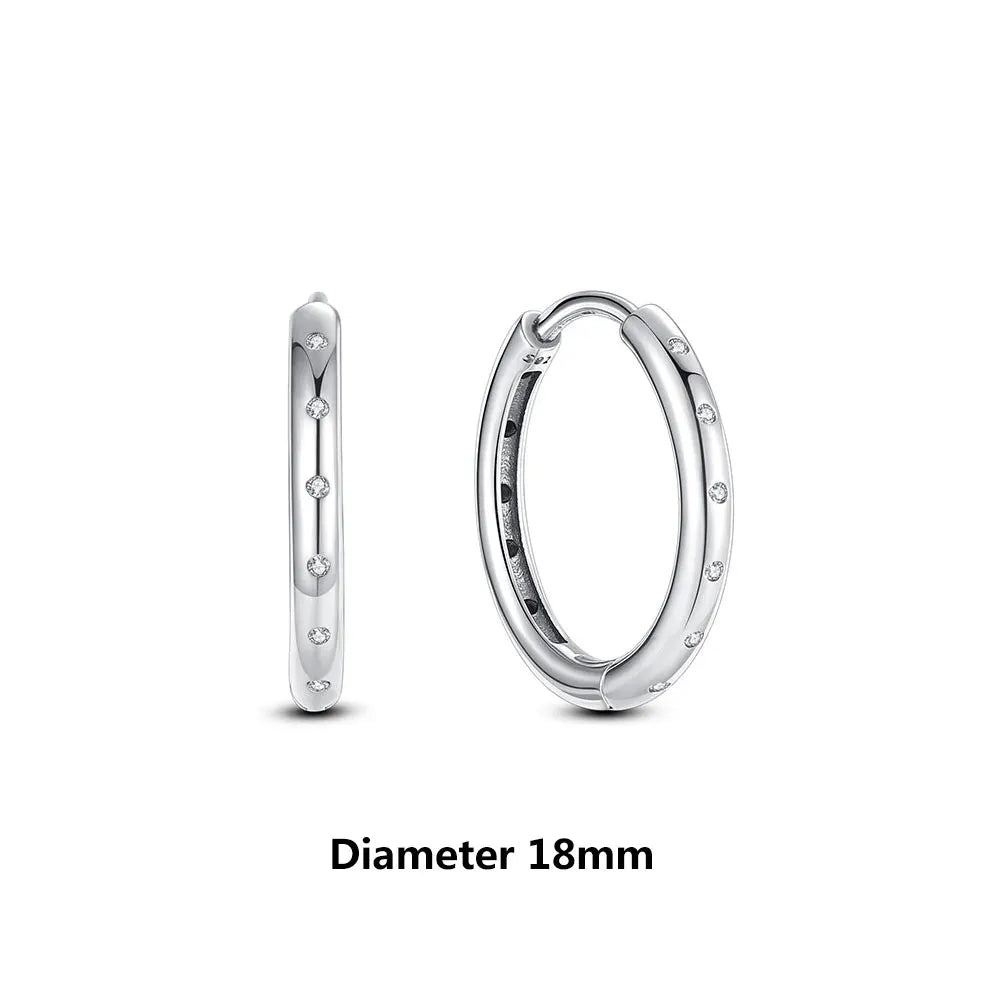 925 Sterling Silver Heart Hoop Earrings