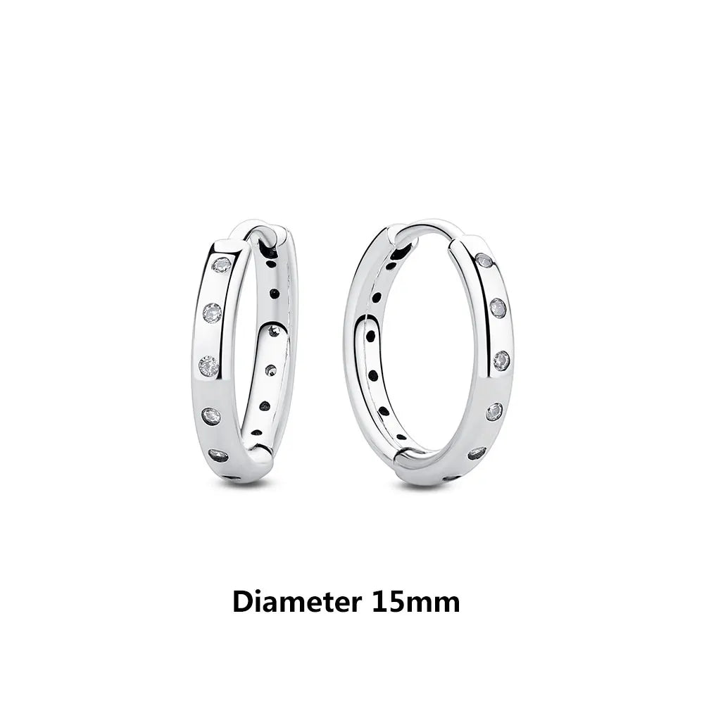 925 Sterling Silver Heart Hoop Earrings