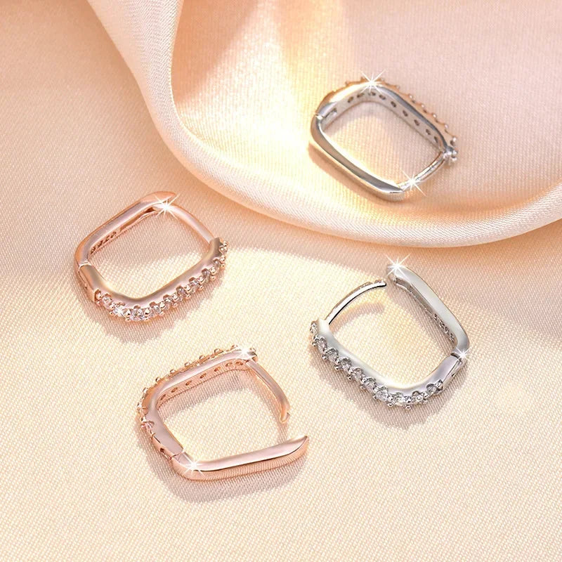 Aurelux Eternal Crystal Huggie Earrings