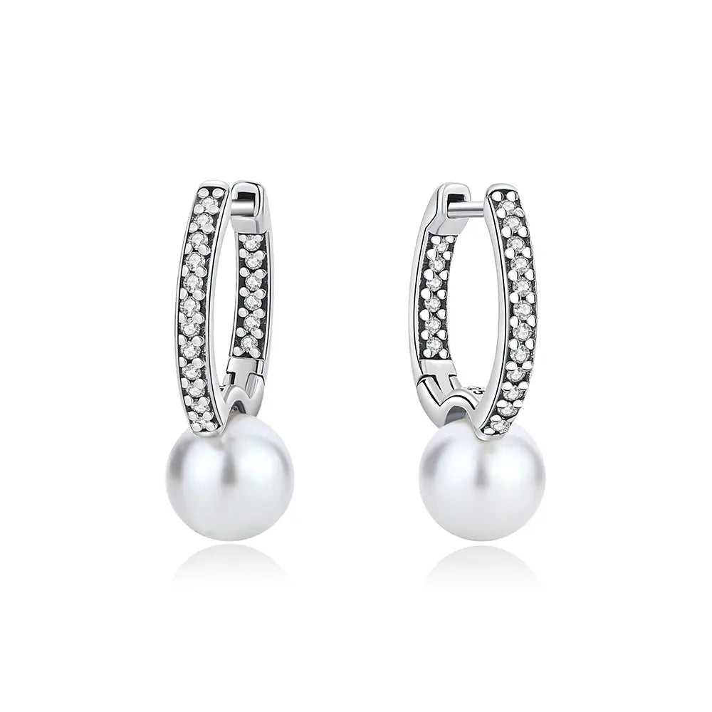 925 Sterling Silver Heart Hoop Earrings