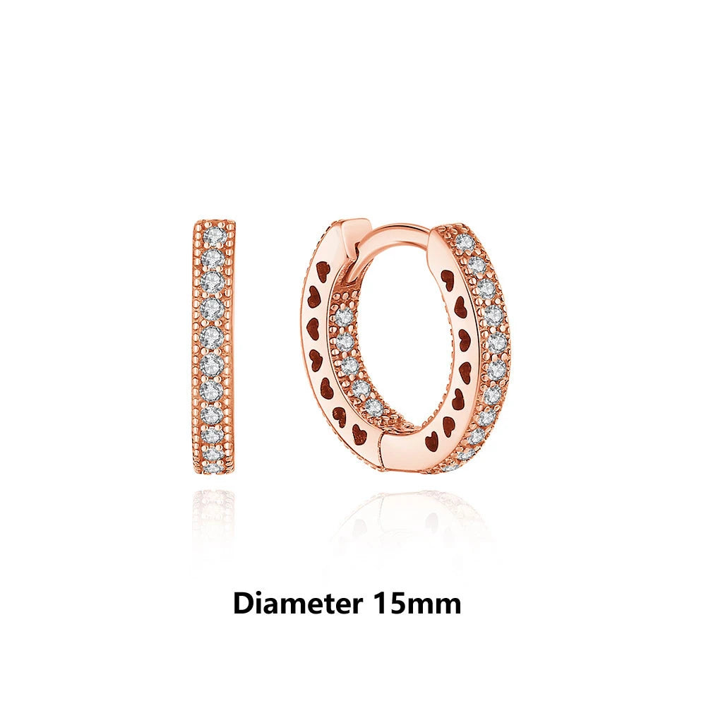 925 Sterling Silver Heart Hoop Earrings