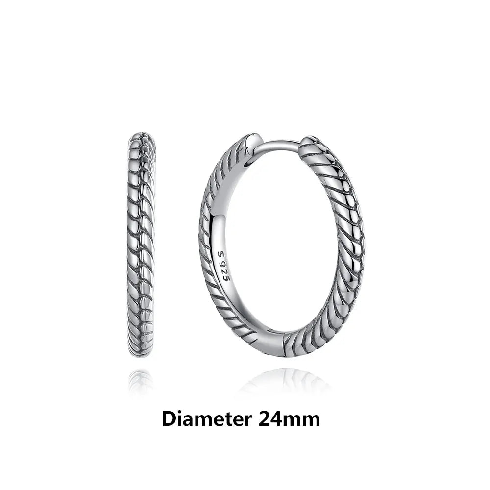 925 Sterling Silver Heart Hoop Earrings
