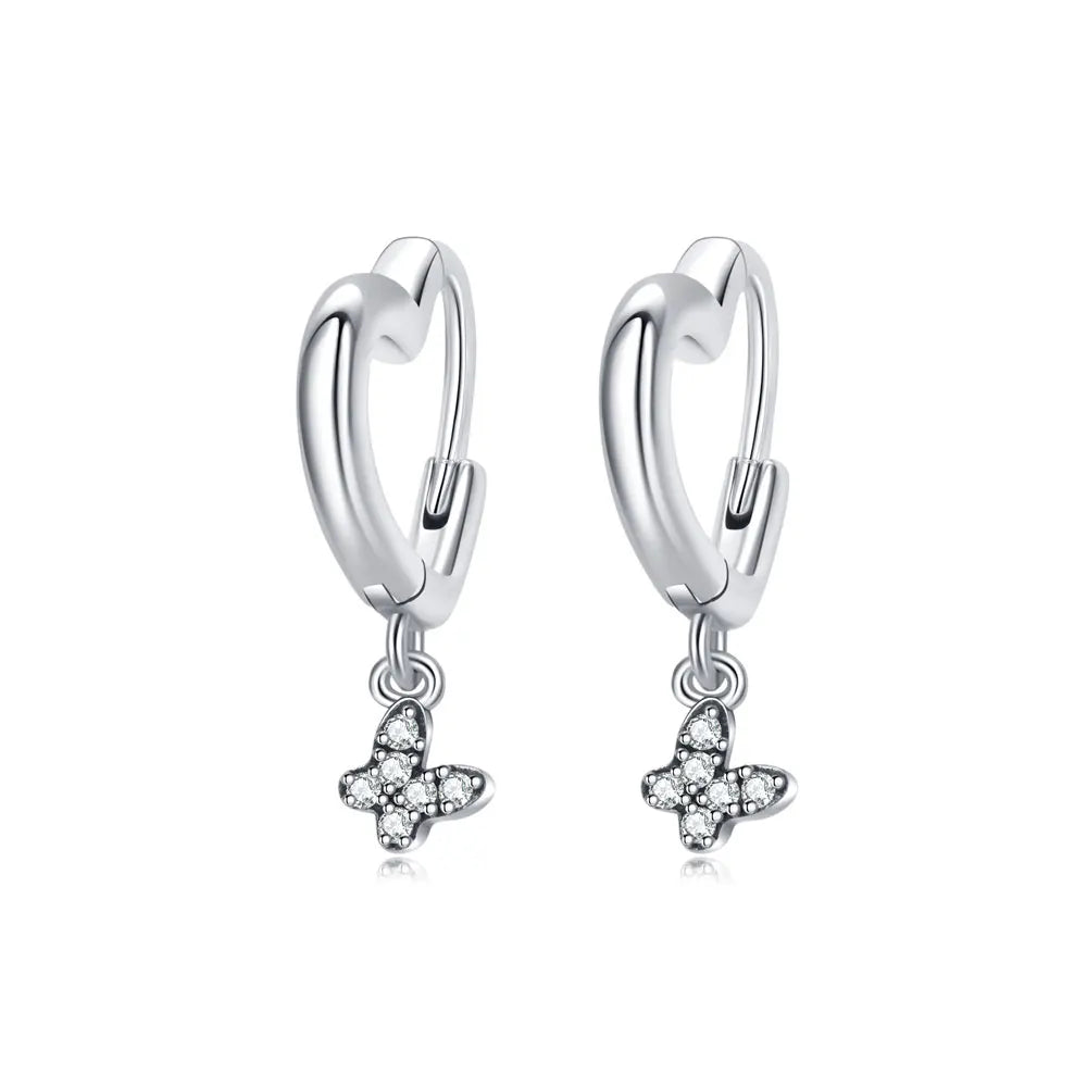 925 Sterling Silver Heart Hoop Earrings
