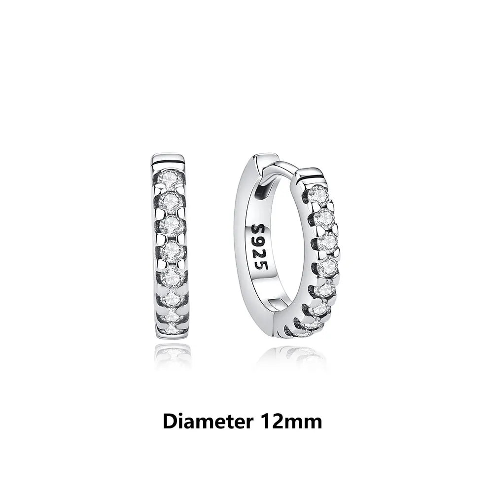 925 Sterling Silver Heart Hoop Earrings