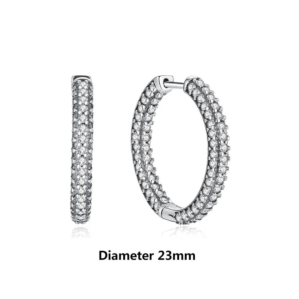 925 Sterling Silver Heart Hoop Earrings