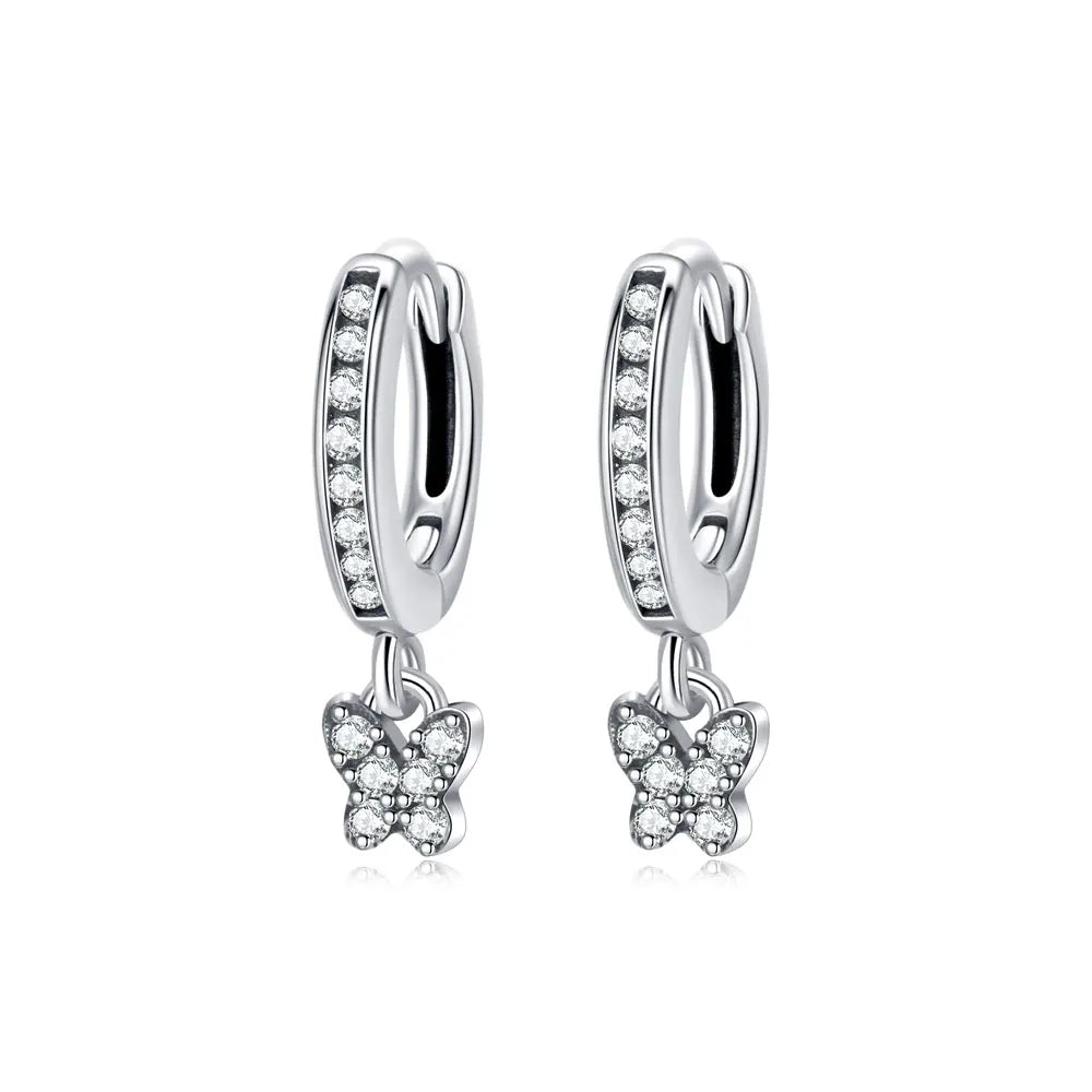 925 Sterling Silver Heart Hoop Earrings