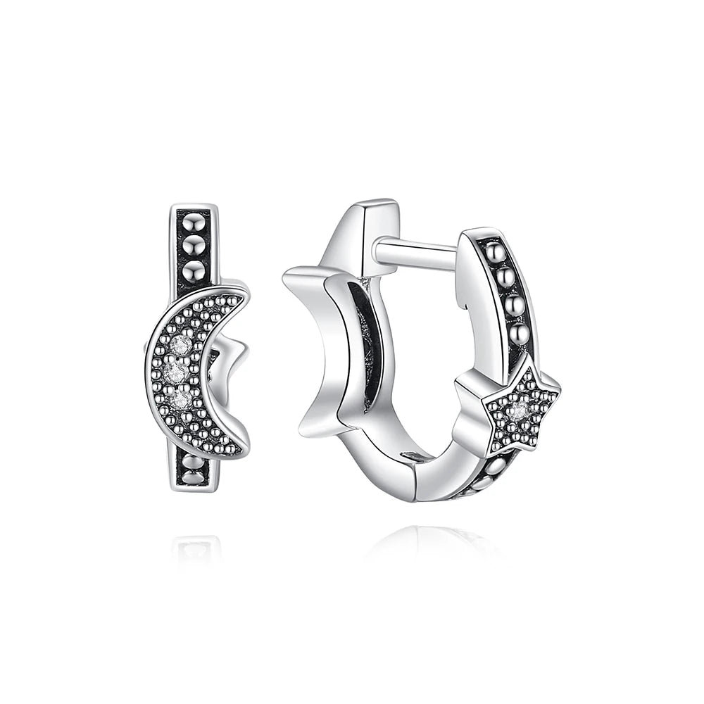 925 Sterling Silver Heart Hoop Earrings