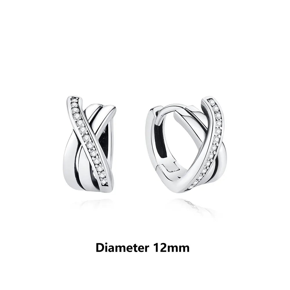 925 Sterling Silver Heart Hoop Earrings