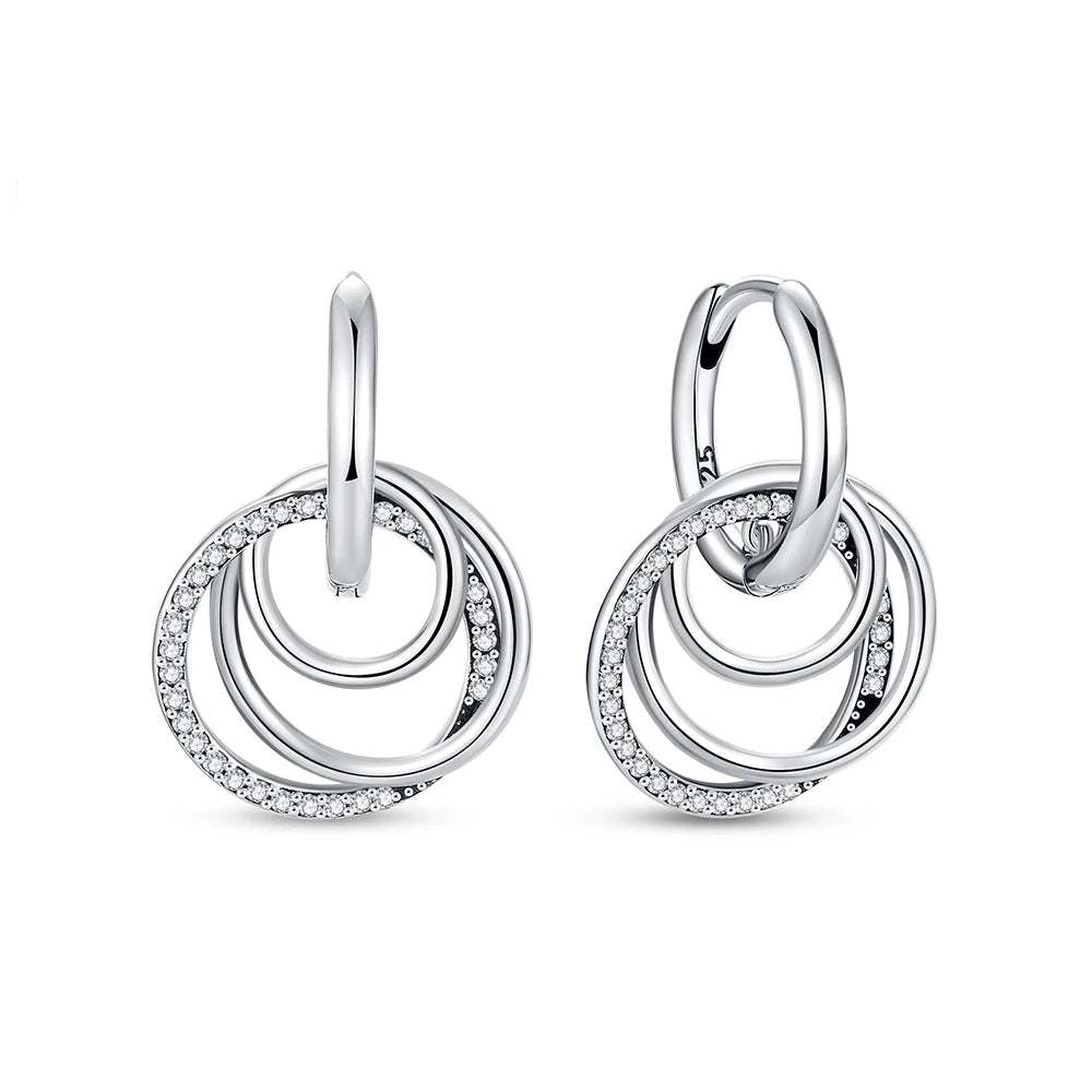 925 Sterling Silver Heart Hoop Earrings