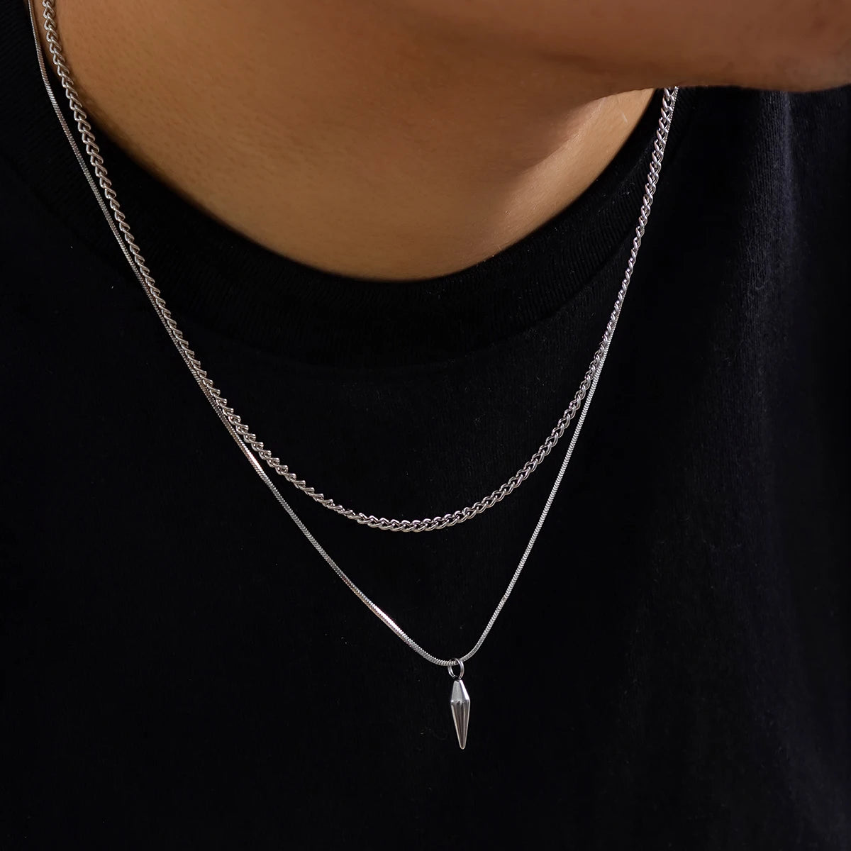 Urban Rivet Layered Necklace Set – Limited Edition