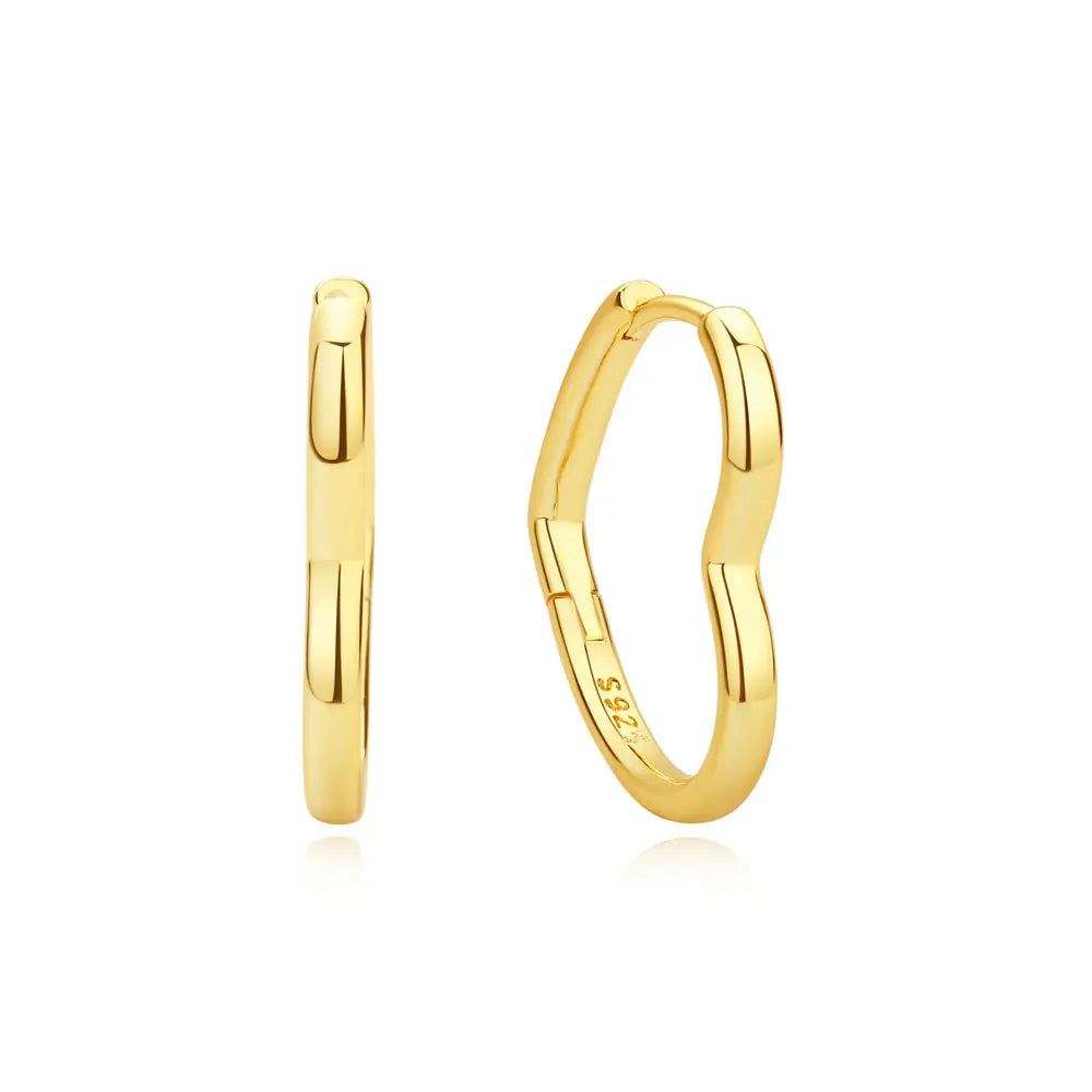 925 Sterling Silver Heart Hoop Earrings