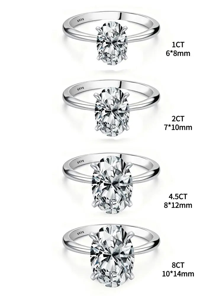 Luxury Oval Zircon Engagement Ring