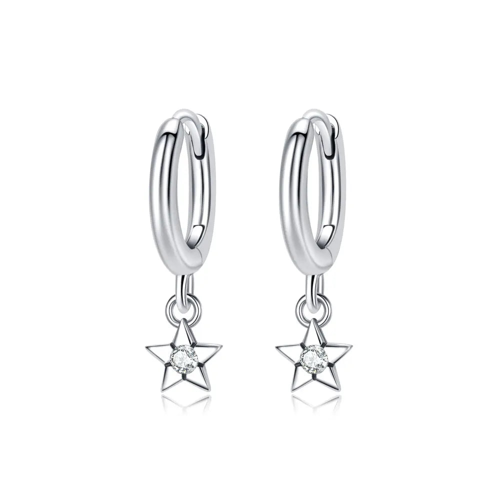 925 Sterling Silver Heart Hoop Earrings