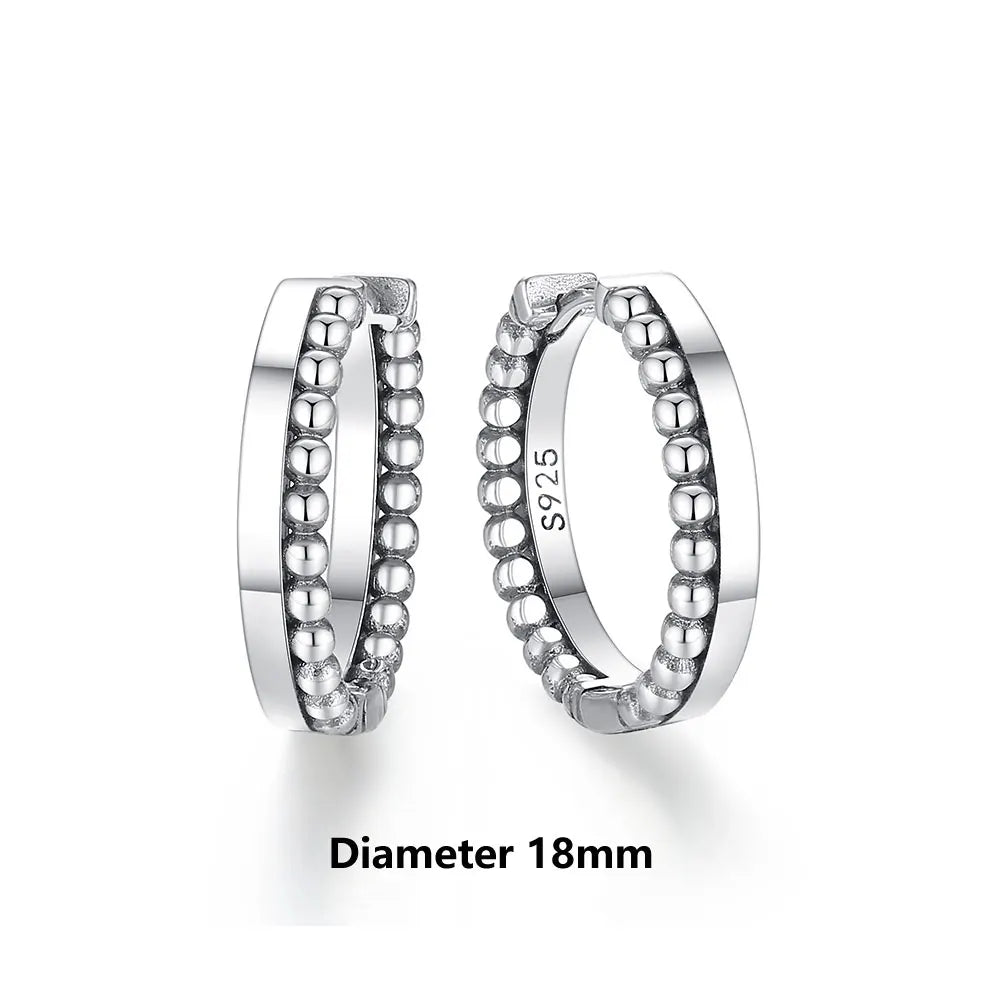 925 Sterling Silver Heart Hoop Earrings