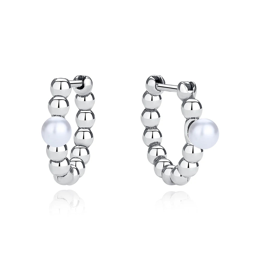 925 Sterling Silver Heart Hoop Earrings