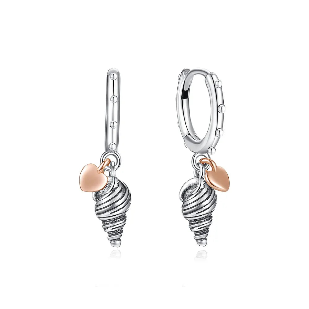 925 Sterling Silver Heart Hoop Earrings