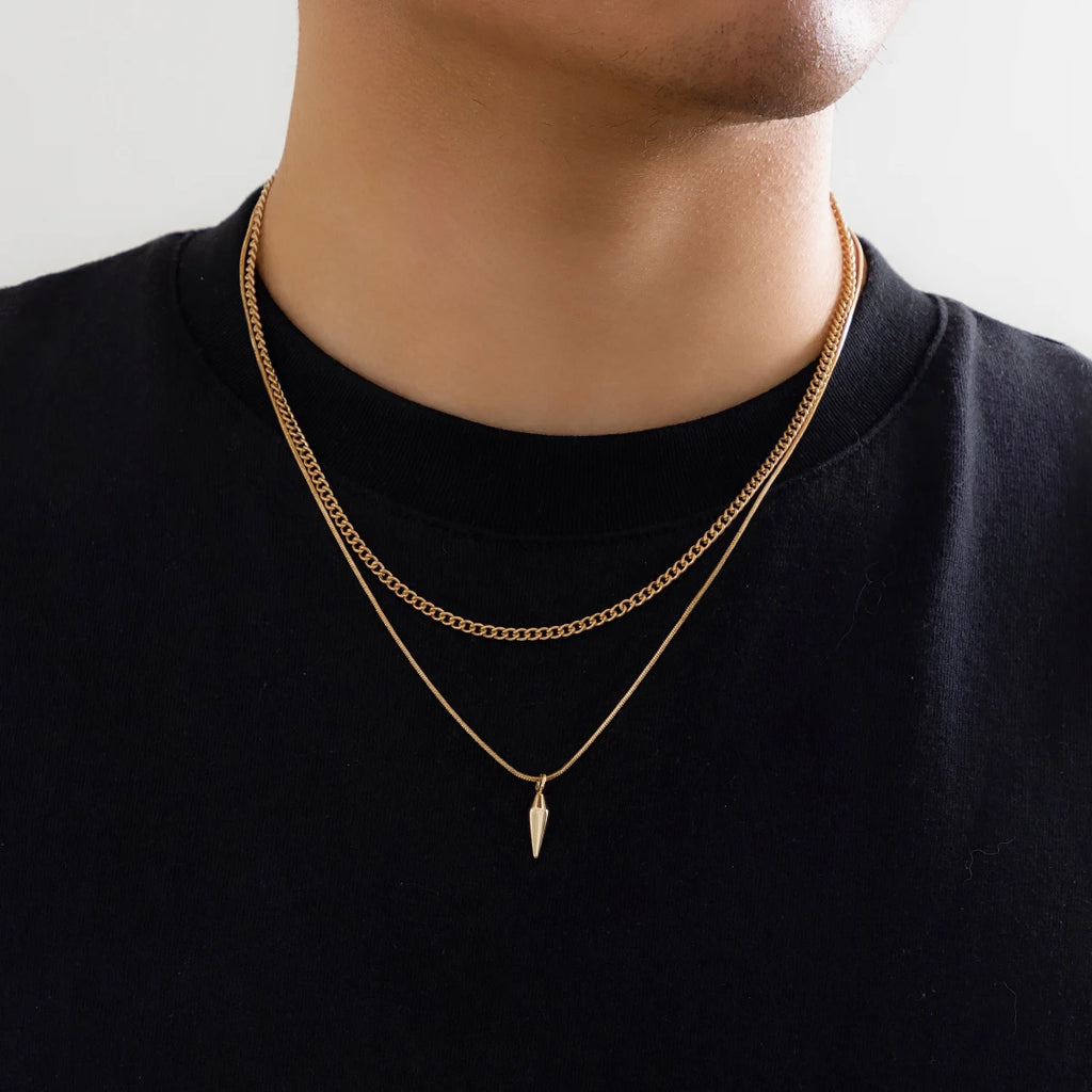 Urban Rivet Layered Necklace Set – Limited Edition