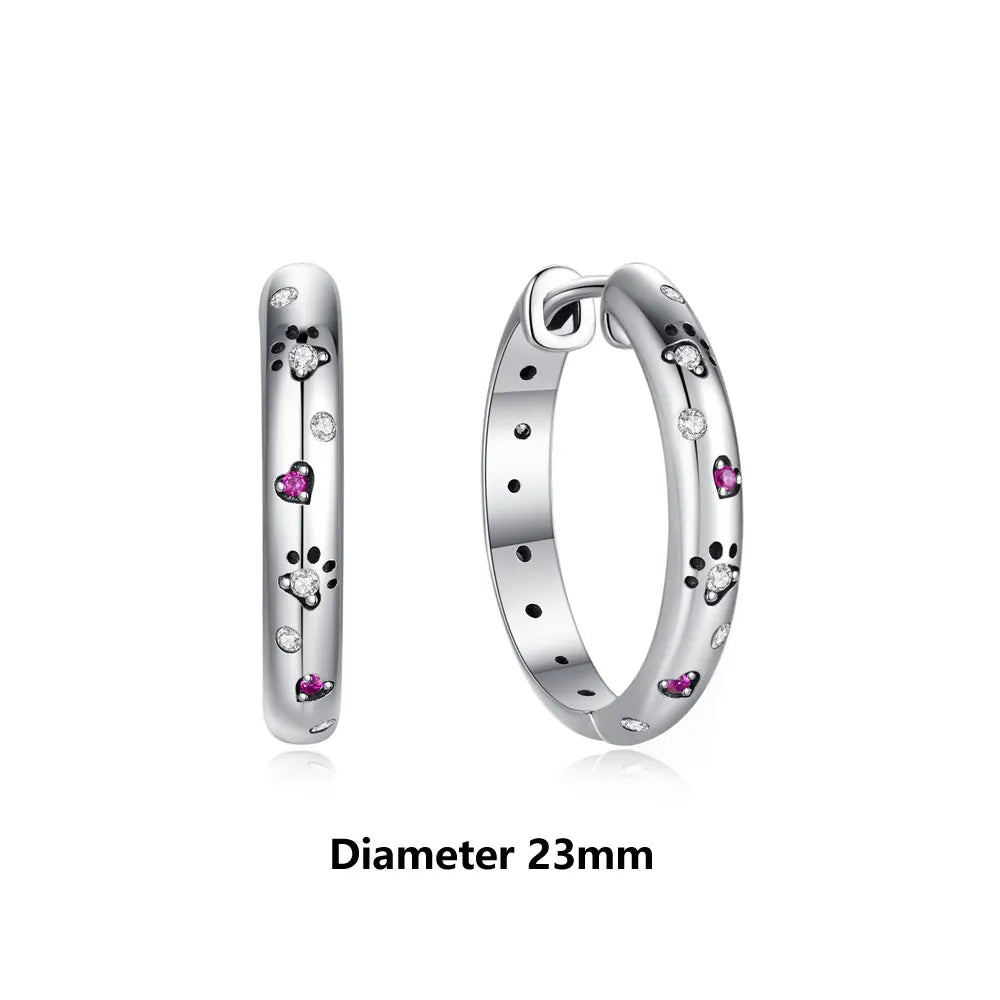 925 Sterling Silver Heart Hoop Earrings