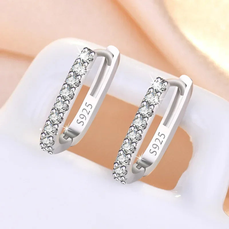 Aurelux Eternal Crystal Huggie Earrings