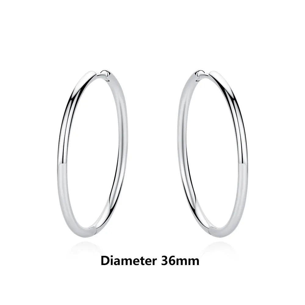 925 Sterling Silver Heart Hoop Earrings